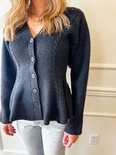 Courtney Black Peplum Sweater by Steve Madden