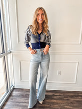 Lauryn Navy Stripe Cardigan by Steve Madden