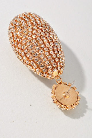 Round Oval Rhinestone Dangle Eearting