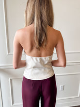 Juvia Ivory Rhinestone Bow Halter by Steve Madden