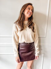 Riding Club Faux Leather Skirt