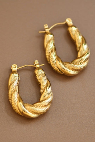 Gold Twist Hoops