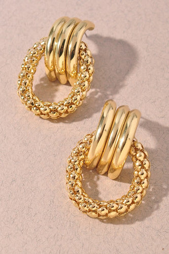 Textured Gold Hoop Earrings