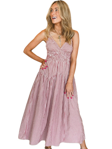 Riley Red Striped Dress