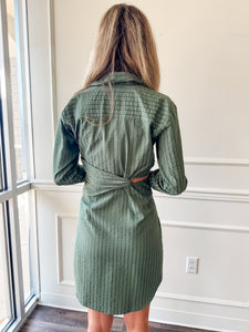 Avena Stripe Shirt Dress by Adelyn Rae