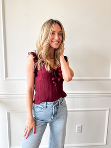 Nataly Ruffle Sweater by Steve Madden