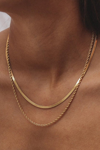 Snake/Rope Double Chain Necklace