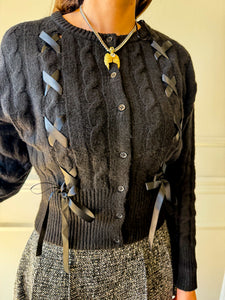 Saidee Black Sweater Cardigan by Steve Madden