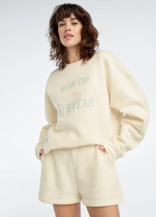 The Favorite Daughter Embroidered Sweat Short in Gardenia