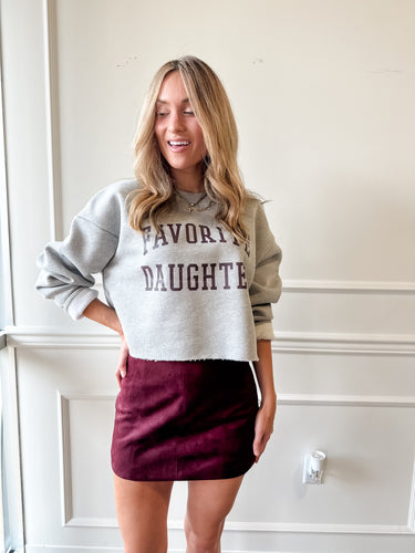 The Cropped Collegiate Sweatshirt by Favorite Daughter