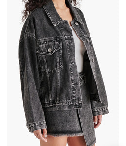 Sienna Black Denim Jacket by Steve Madden