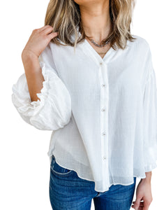 Paris Elevated Puff Sleeve Blouse