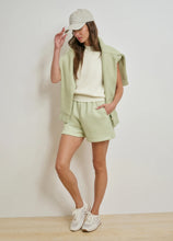 The Favorite Daughter Embroidered Sweat Short in Gardenia Light Sage