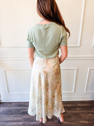 Barbara Printed Satin Skirt by Lucy Paris