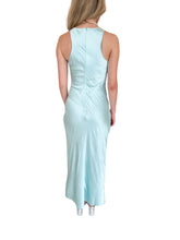 Diane Lapis Racer Back Satin Maxi Dress