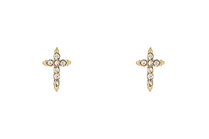 Pave Cross Earring