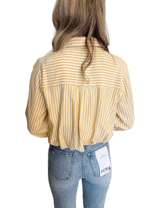 Set Sail Yellow Striped Bubble Hem Top