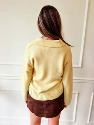 Jill Yellow Polo Sweater by Lucy Paris