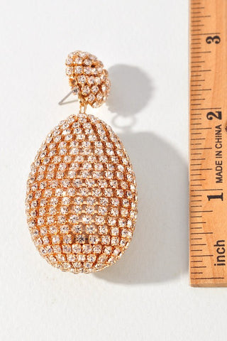 Round Oval Rhinestone Dangle Eearting