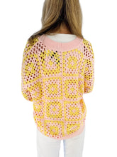 Crochet Cutie Pink/Lemon Cardigan