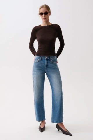 Lexi Studded Mid Rise Bowed Straight by Pistola