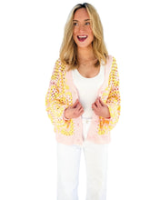 Crochet Cutie Pink/Lemon Cardigan