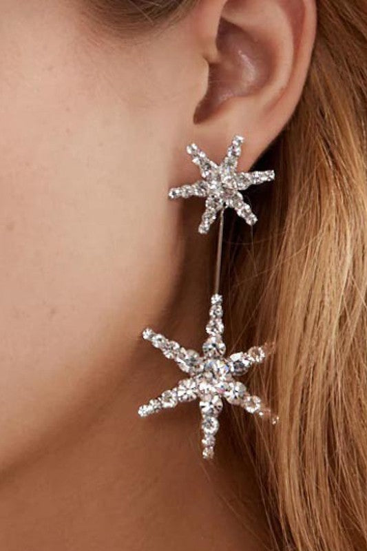 Sparkly Starburst Rhinestone Earring