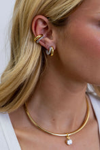 Kendall Two Tone Pave Hoop by Sahira