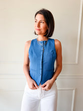 Chambray Tailored Vest Top