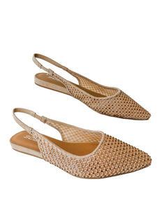 Humming Nude Stone Sling Back Flats