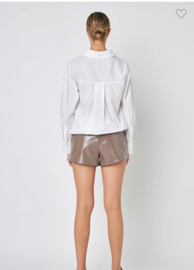 Precious Mocha Patent Shorts