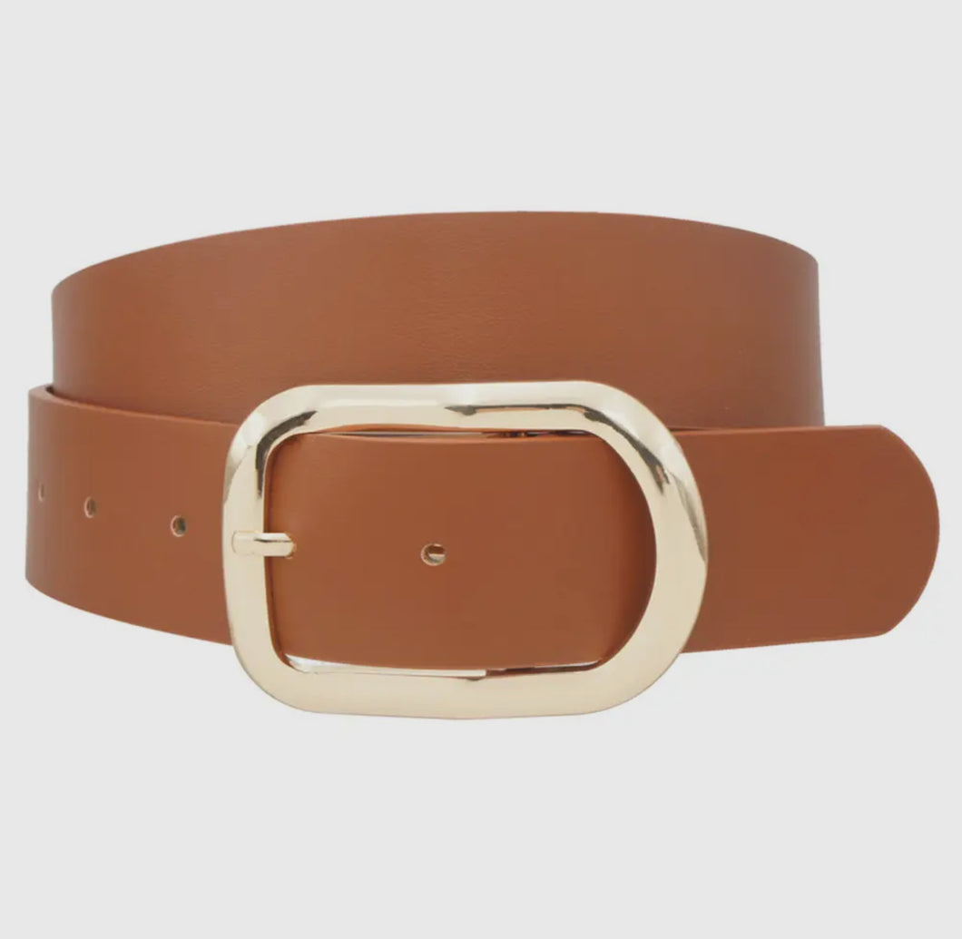 3D Rippled Rectangular Buckle Belt