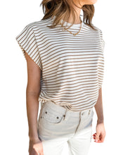 Trina Muscle Tee Sable Stripe by Pistola