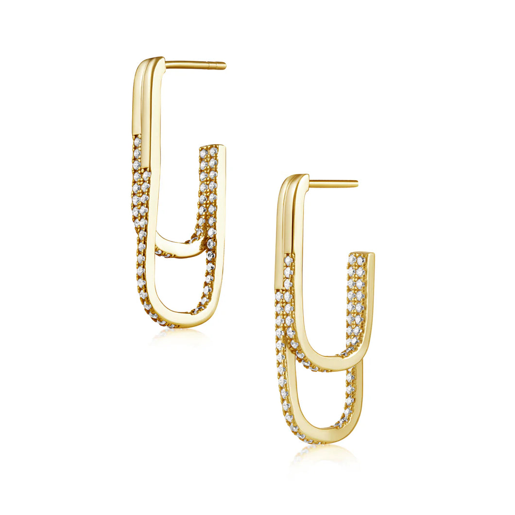 Jasmine Pave Double Hoop by Sahira