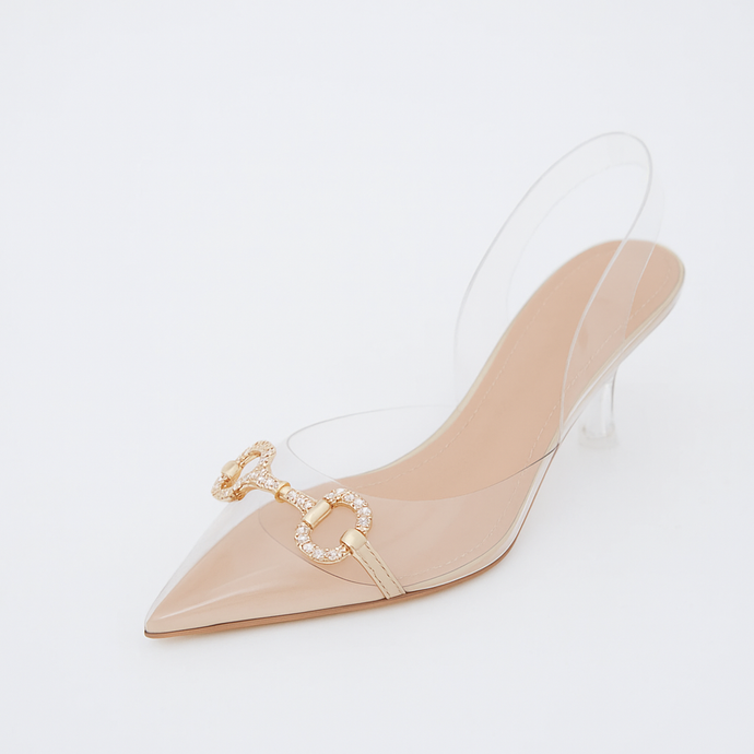Maribel Luxury Crystal Horsebit
Slingback Heels