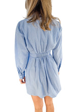 Aria Vintage Blue Stripe Dress by Steve Madden