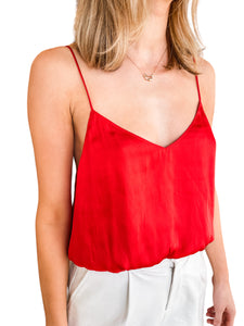 The Courtney Crop Cami Candy Apple Red