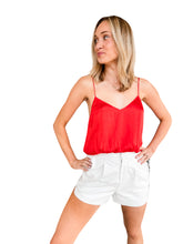 The Courtney Crop Cami Candy Apple Red