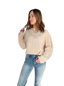 Dia Cream Cable Sweater by Lucy Paris