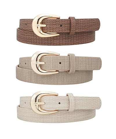 U Buckle Skinny Belt