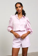 Danica Lavender Satin Button Up