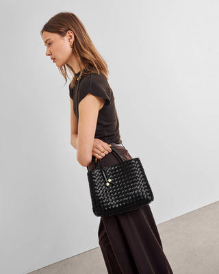 Nova Hand Woven Top Handle Black by Katie Loxton