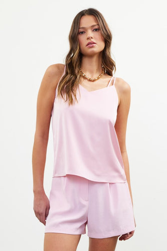 Pink Peonies Double Strap Tank