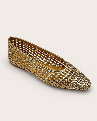 The Positano Gold Woven Flat