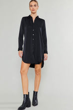 Shiney Nights Black Button Up Shirt Dress by Current Air