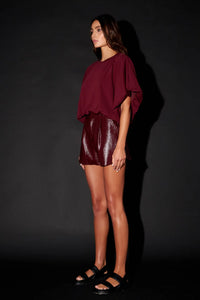 Precious Burgundy Patent Shorts