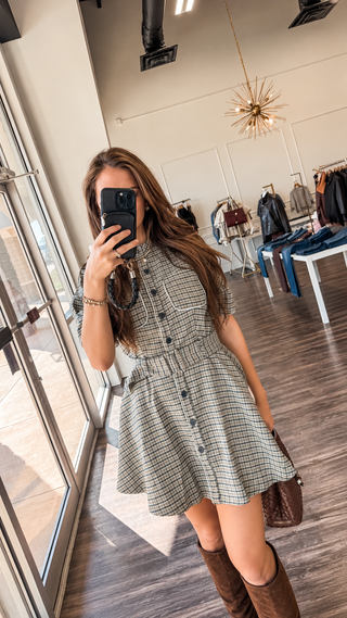 Hadley Plaid Belted Mini Dress