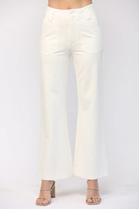 Business Casual Ivory Ponte Flare Pant