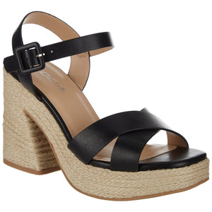 Noble Black Espadrille Platform