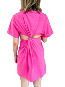 Casual Cutie Pink Back Twist Dress